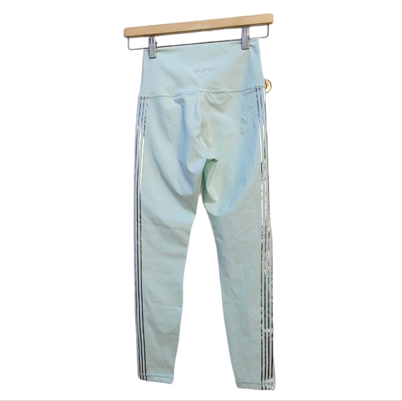 Wildfox Wren High Waisted Leggings Soothing Sea Green Size Small - Picture 2 of 5